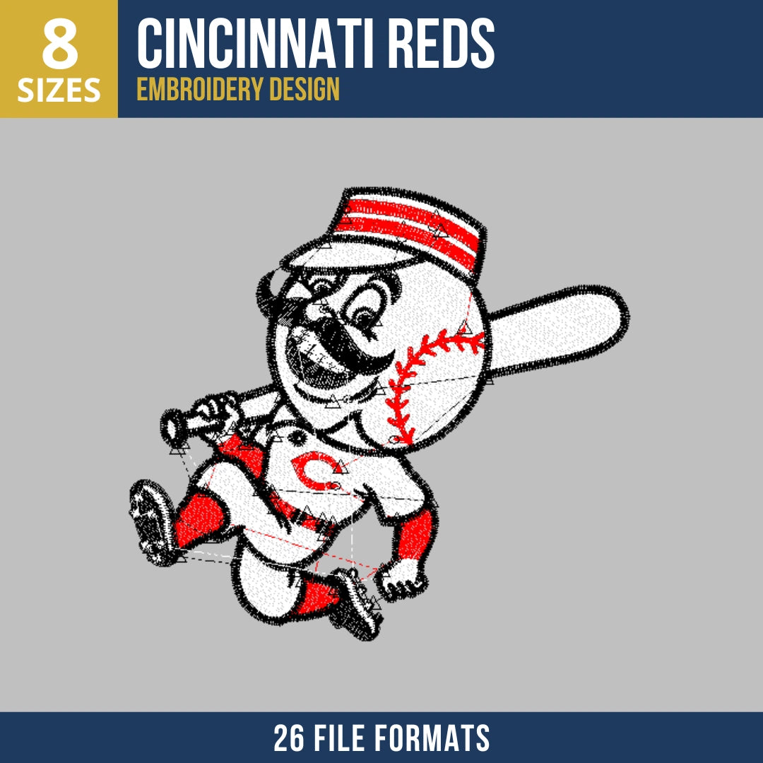 Cincinnati Reds Mr. Redlegs Mascot Embroidery Design