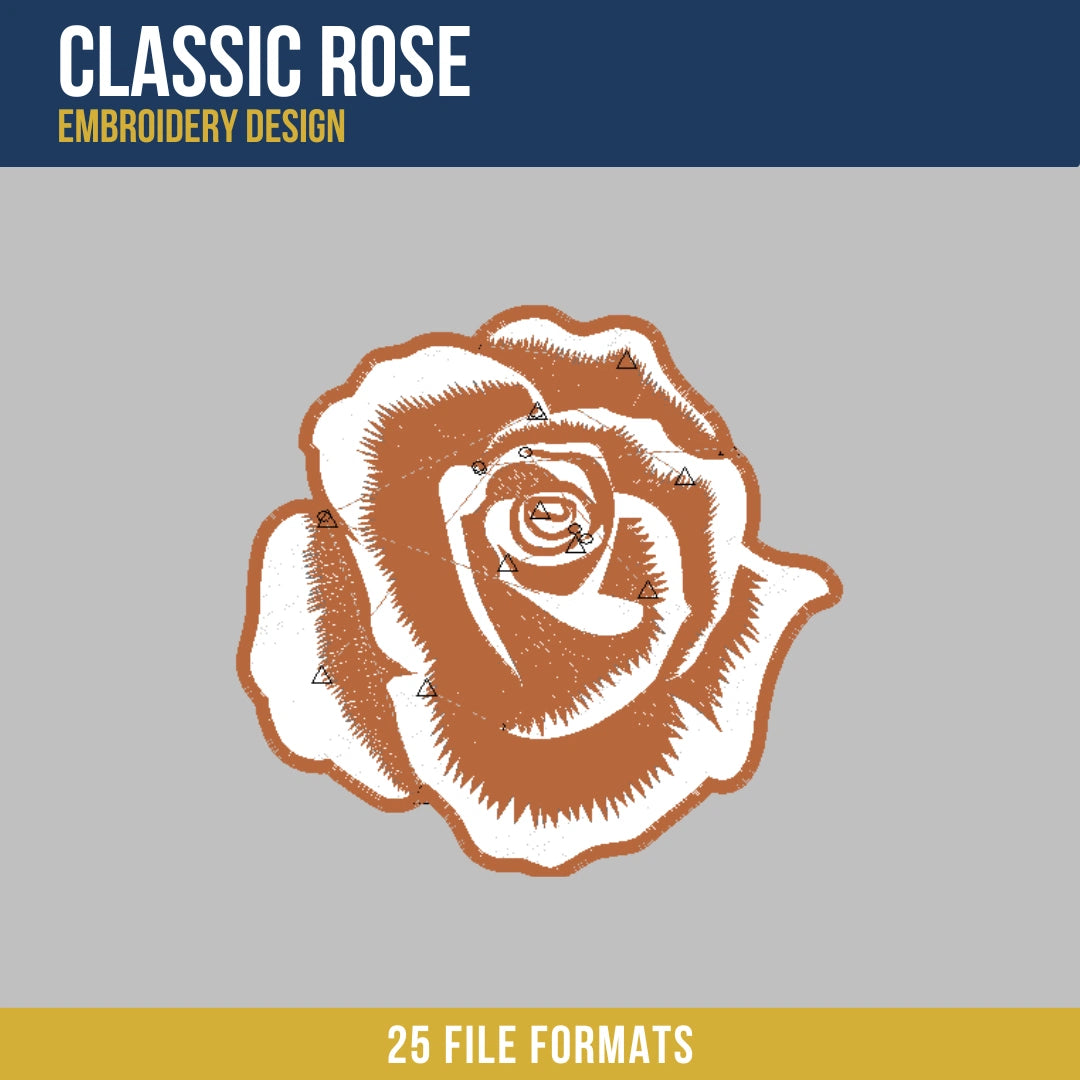 Classic Rose Embroidery Design