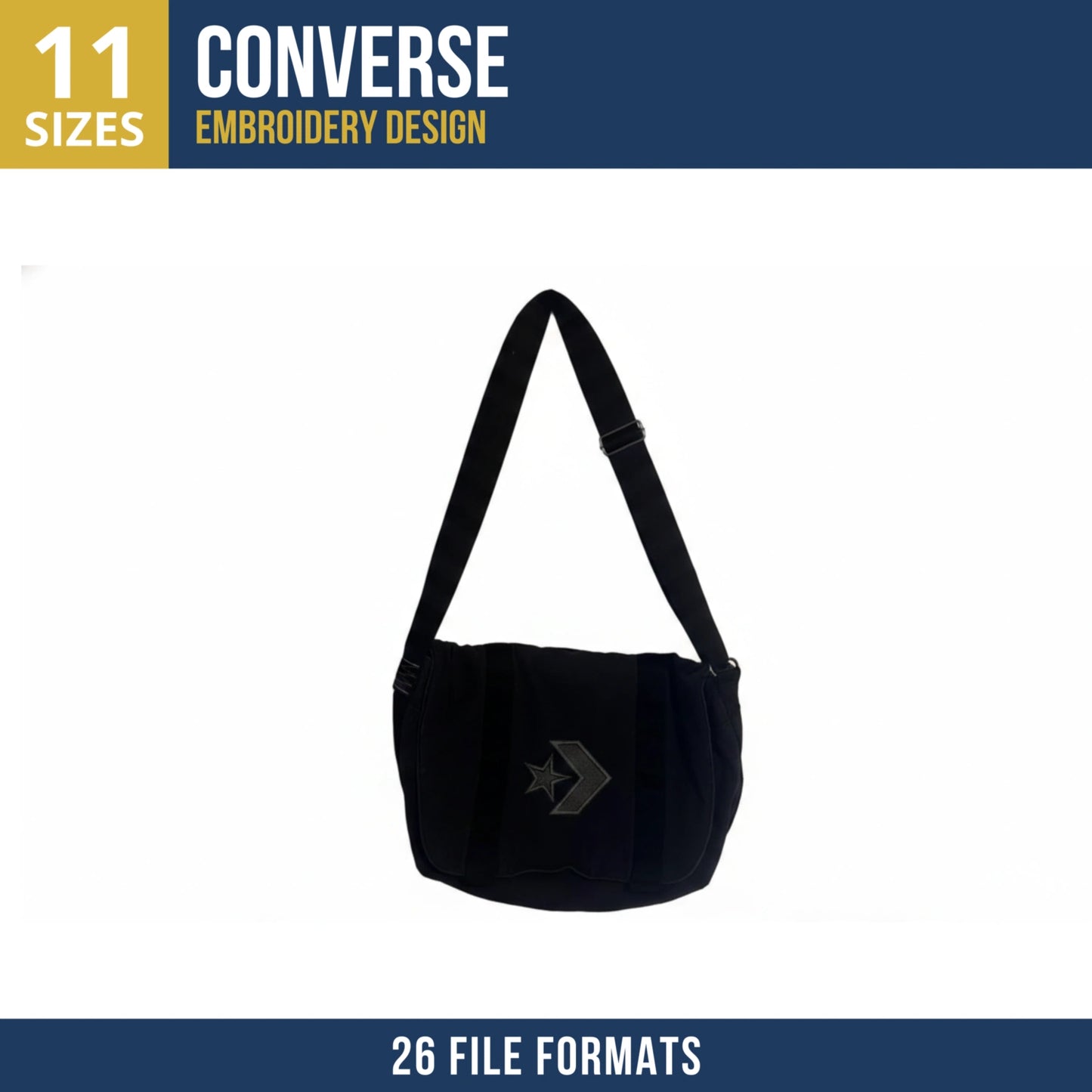 Converse Logo Machine Embroidery Design – Multi Size