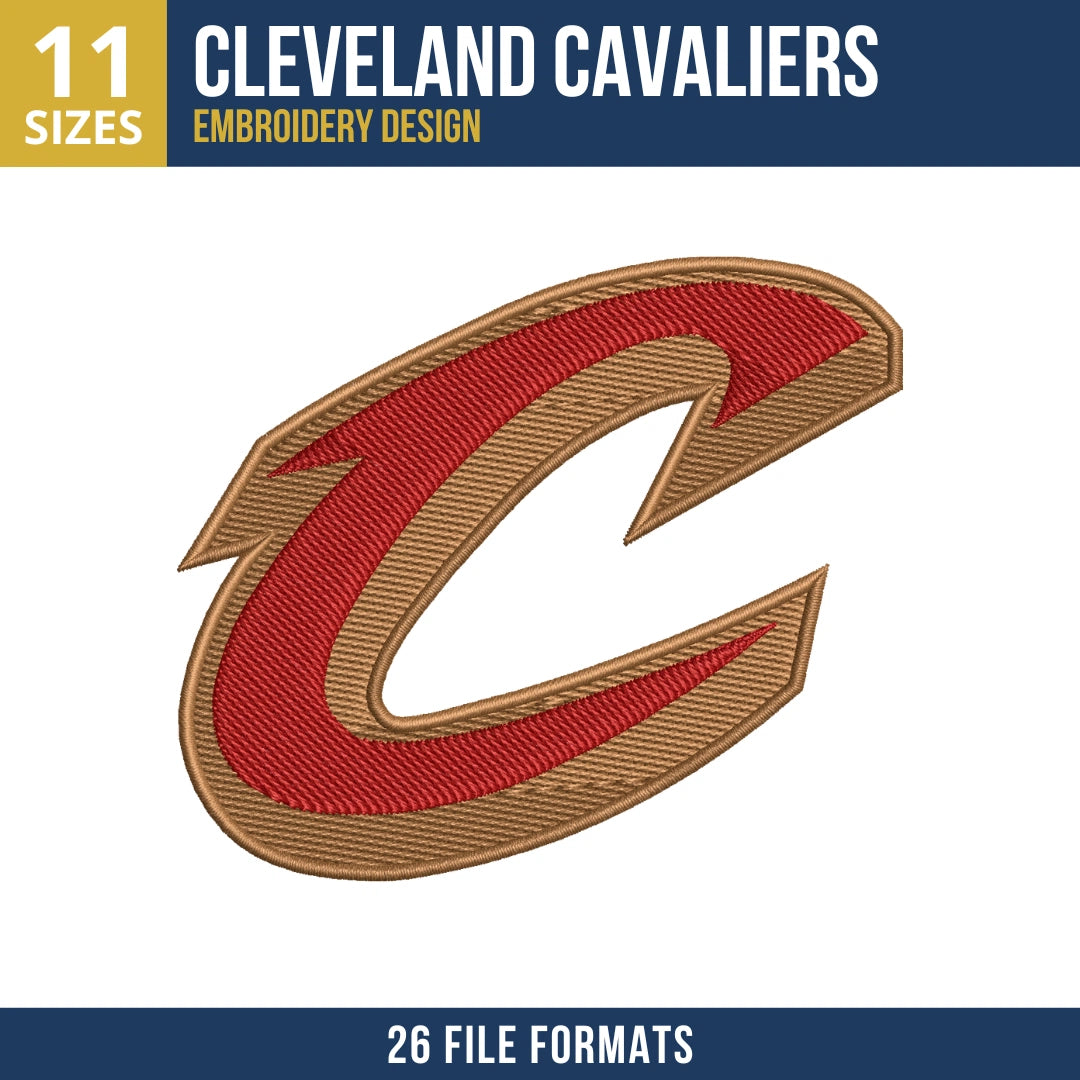 Cleveland Cavaliers C Logo Basketball Embroidery Design
