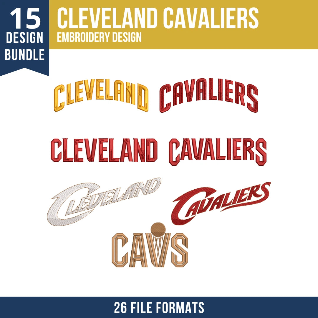 Cleveland Cavaliers Embroidery Design Bundle | 15 Designs