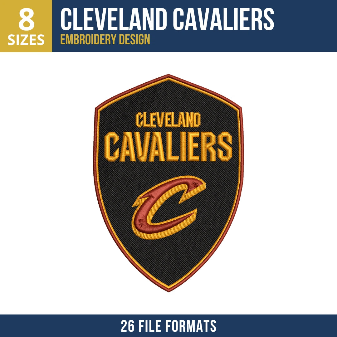 Cleveland Cavaliers Shield Badge Embroidery Design
