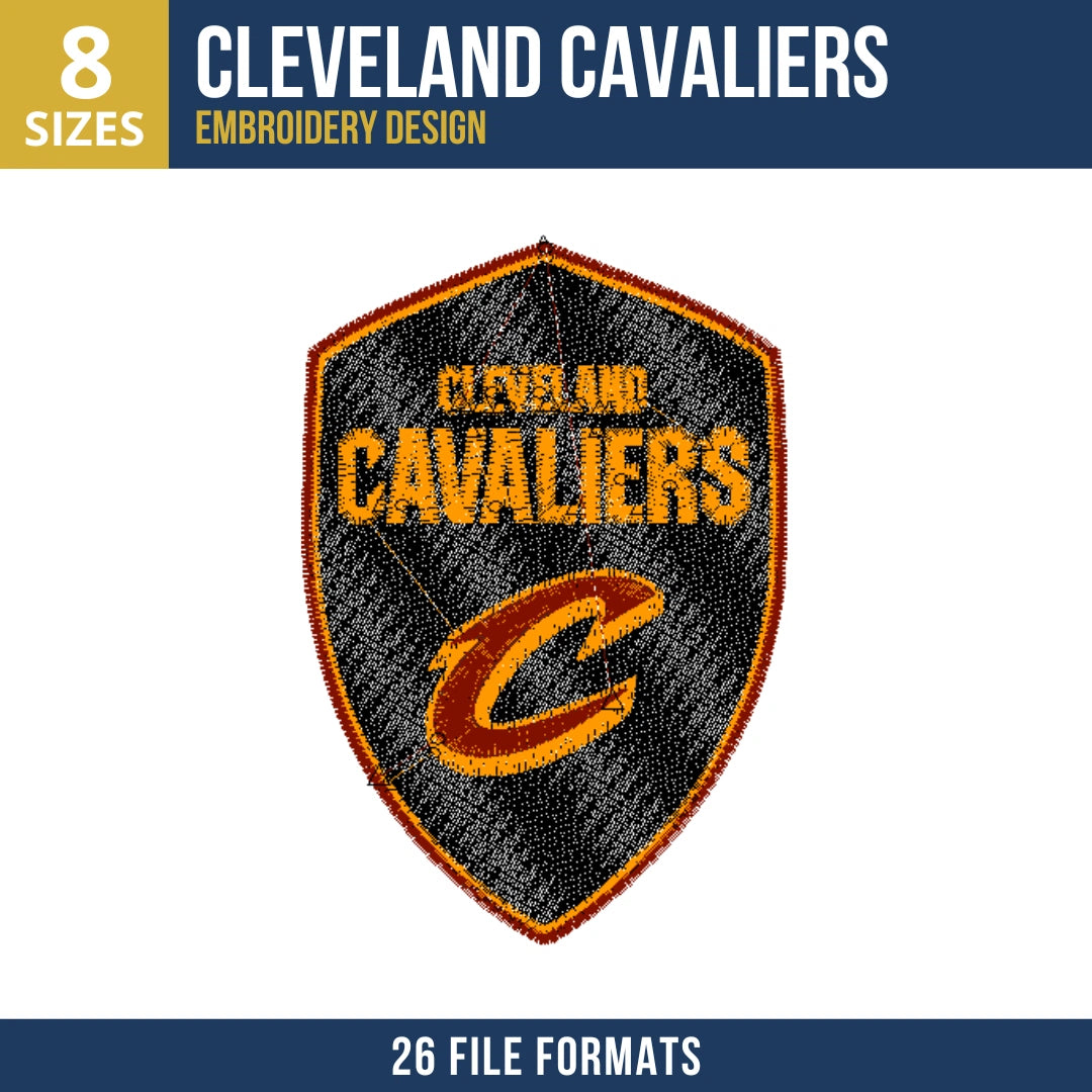 Cleveland Cavaliers Shield Badge Embroidery Design