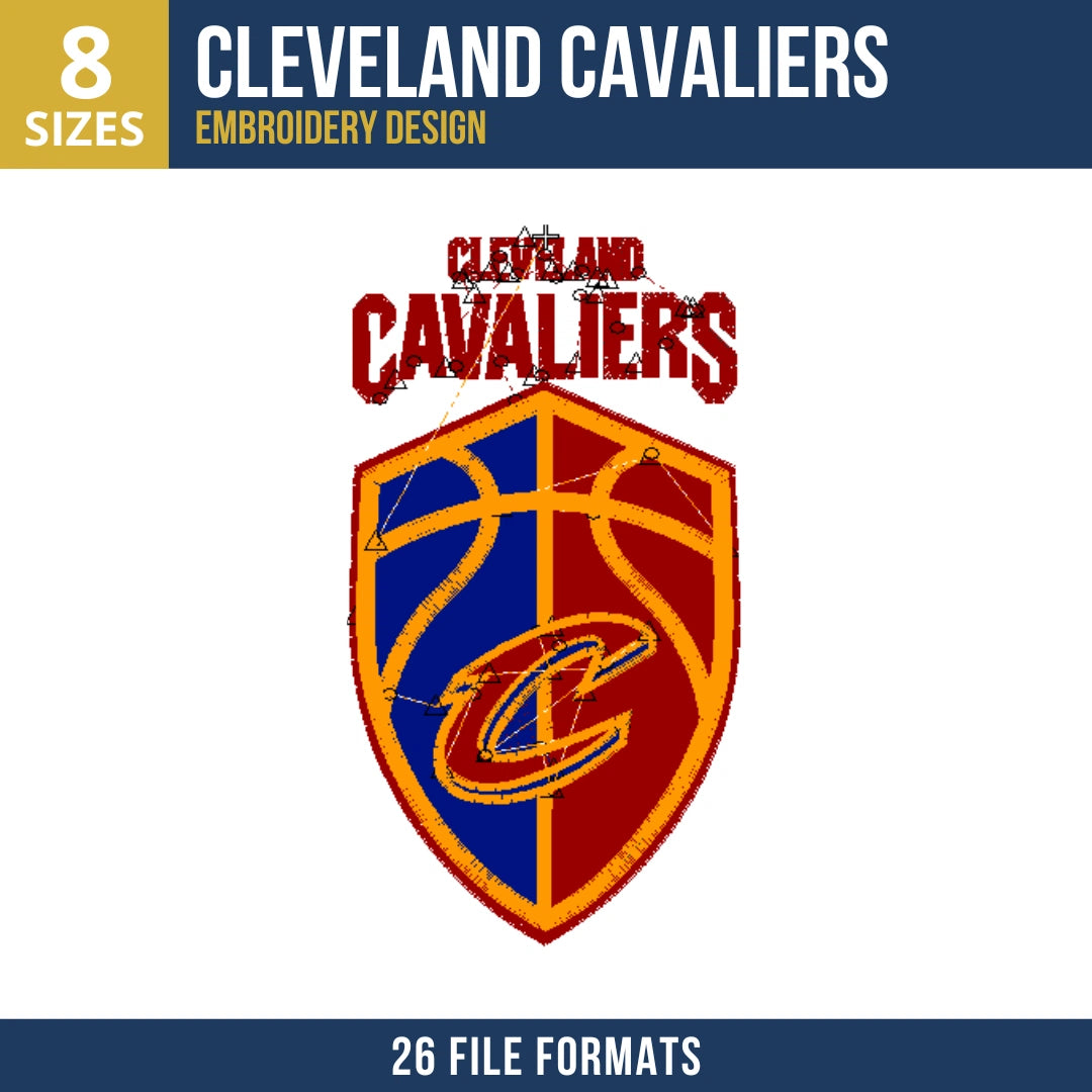 Cleveland Cavaliers Basketball Shield Embroidery Design