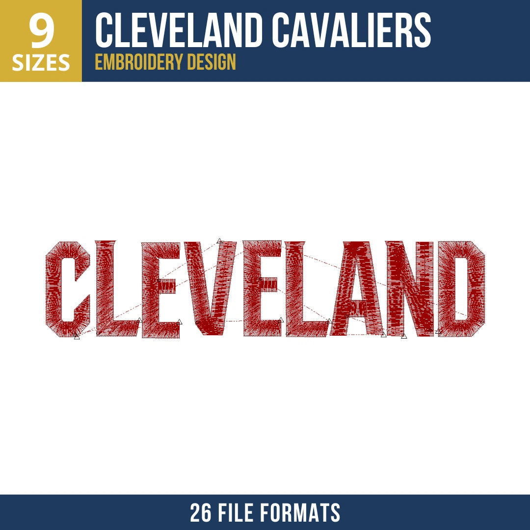 Cleveland Cavaliers Straight Cleveland Wordmark Embroidery Design