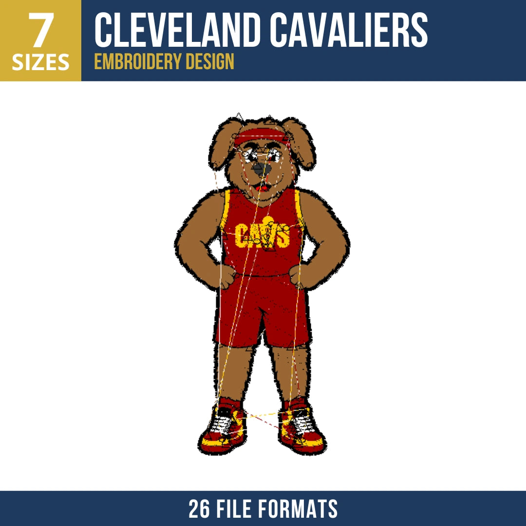 Cleveland Cavaliers Mascot Moondog Embroidery Design