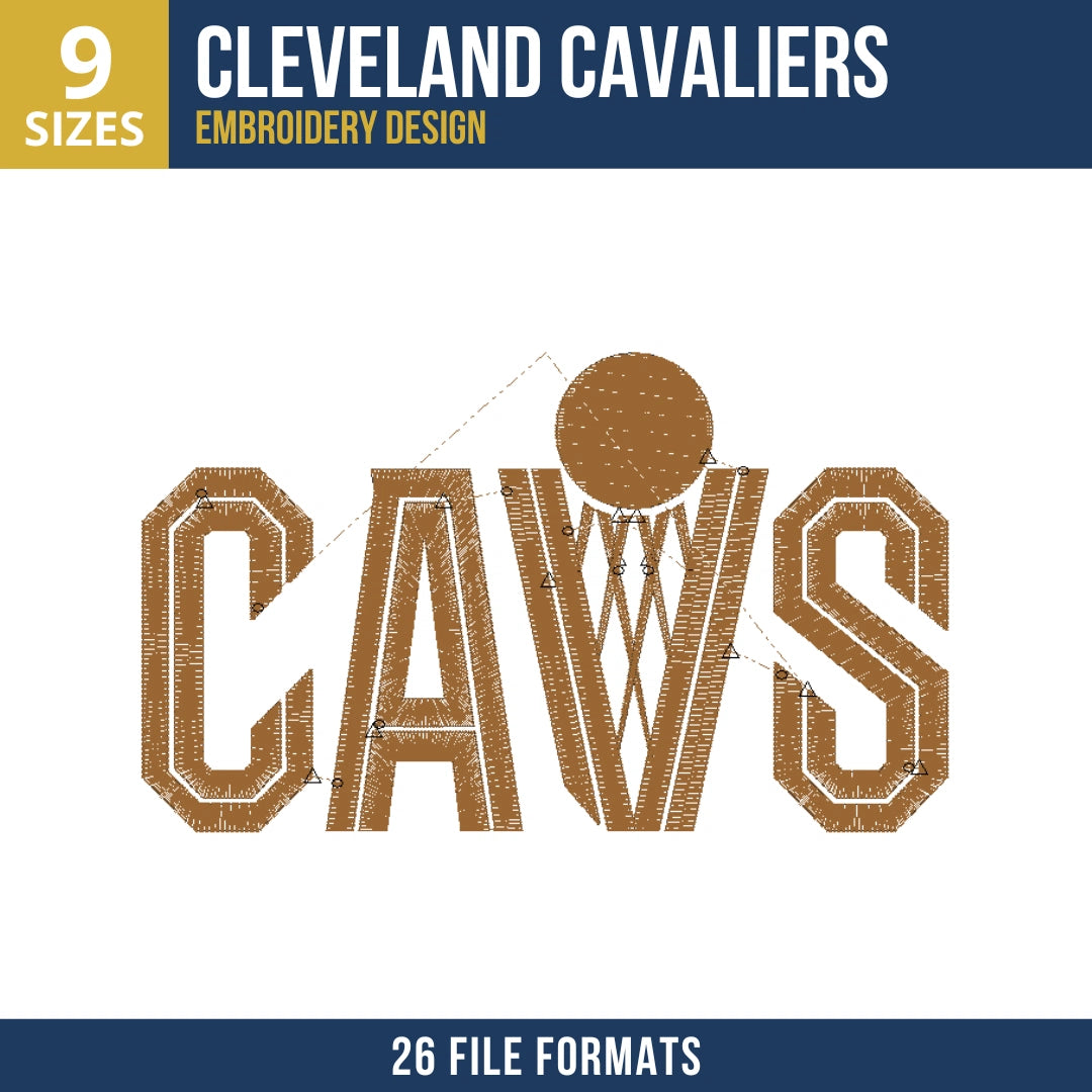 Cleveland Cavaliers CAVS Wordmark Embroidery Design