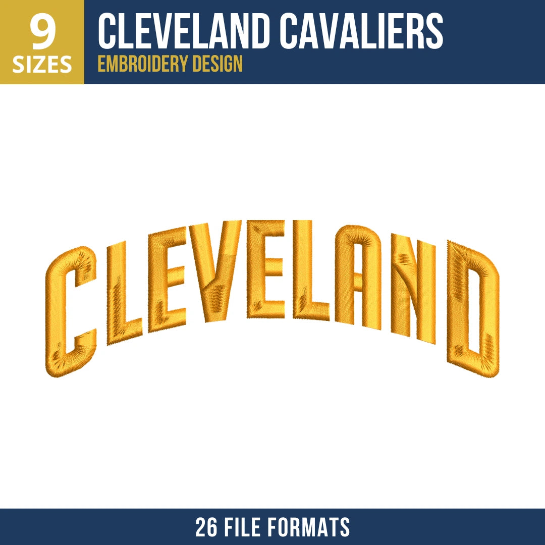 Cleveland Cavaliers Arched Cleveland Wordmark Embroidery Design