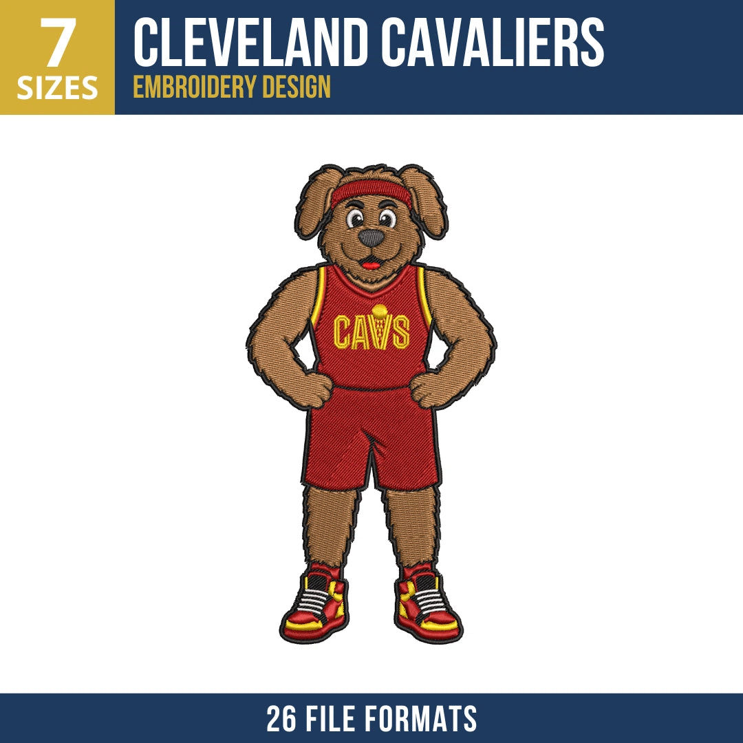 Cleveland Cavaliers Mascot Moondog Embroidery Design