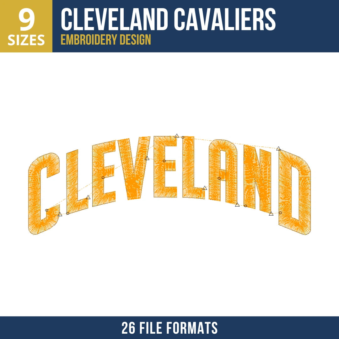 Cleveland Cavaliers Arched Cleveland Wordmark Embroidery Design