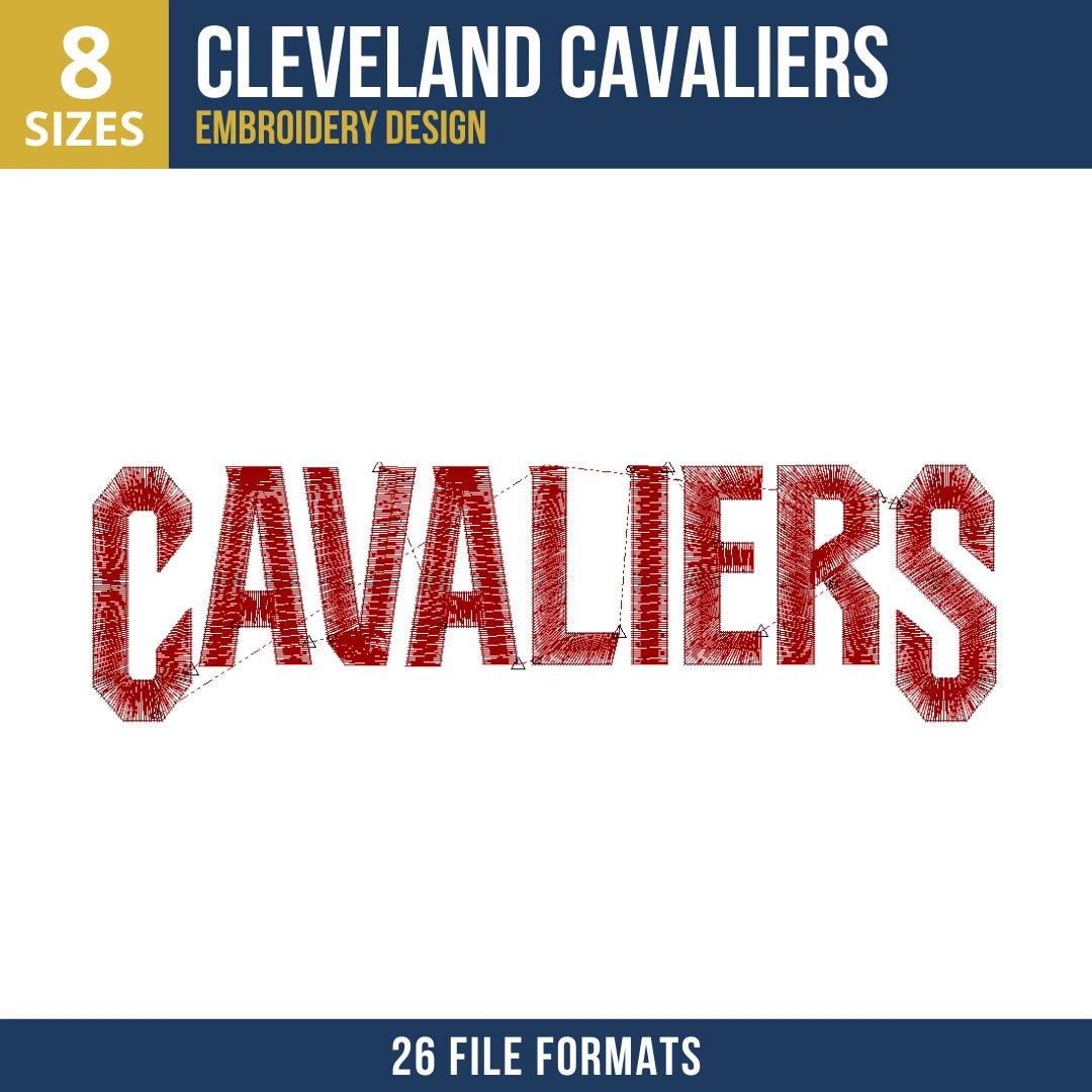 Cleveland Cavaliers Straight Cavaliers Wordmark Embroidery Design