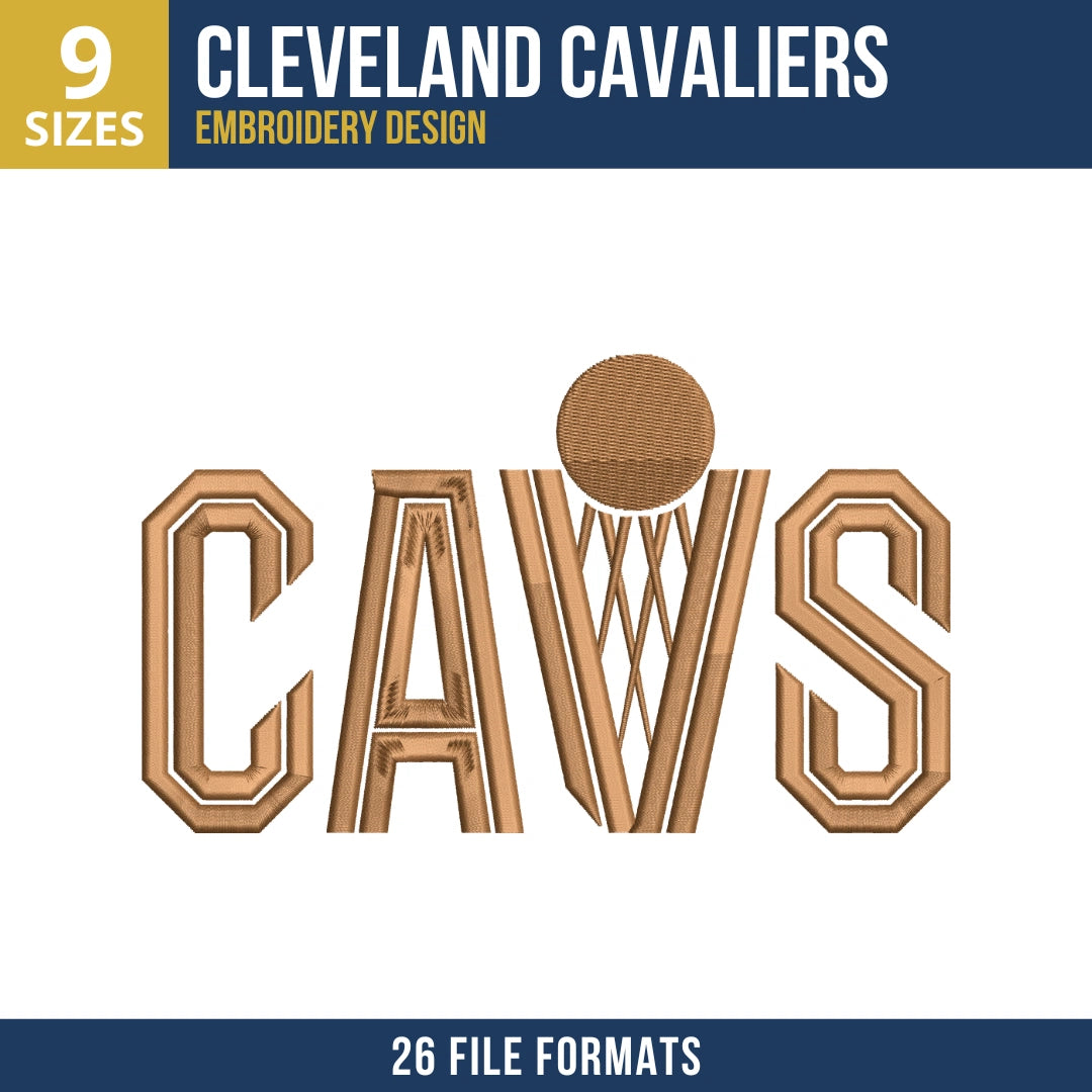 Cleveland Cavaliers CAVS Wordmark Embroidery Design
