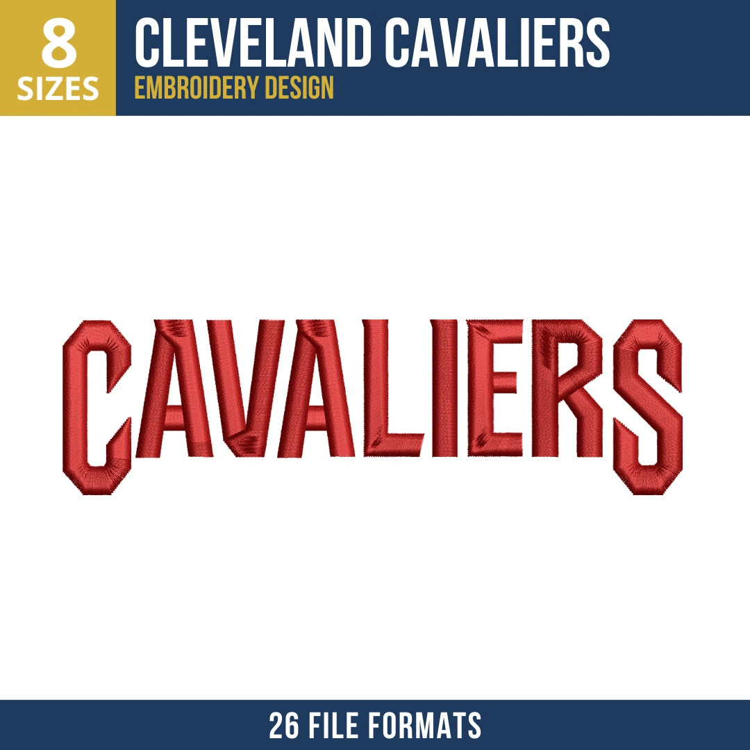 Cleveland Cavaliers Straight Cavaliers Wordmark Embroidery Design