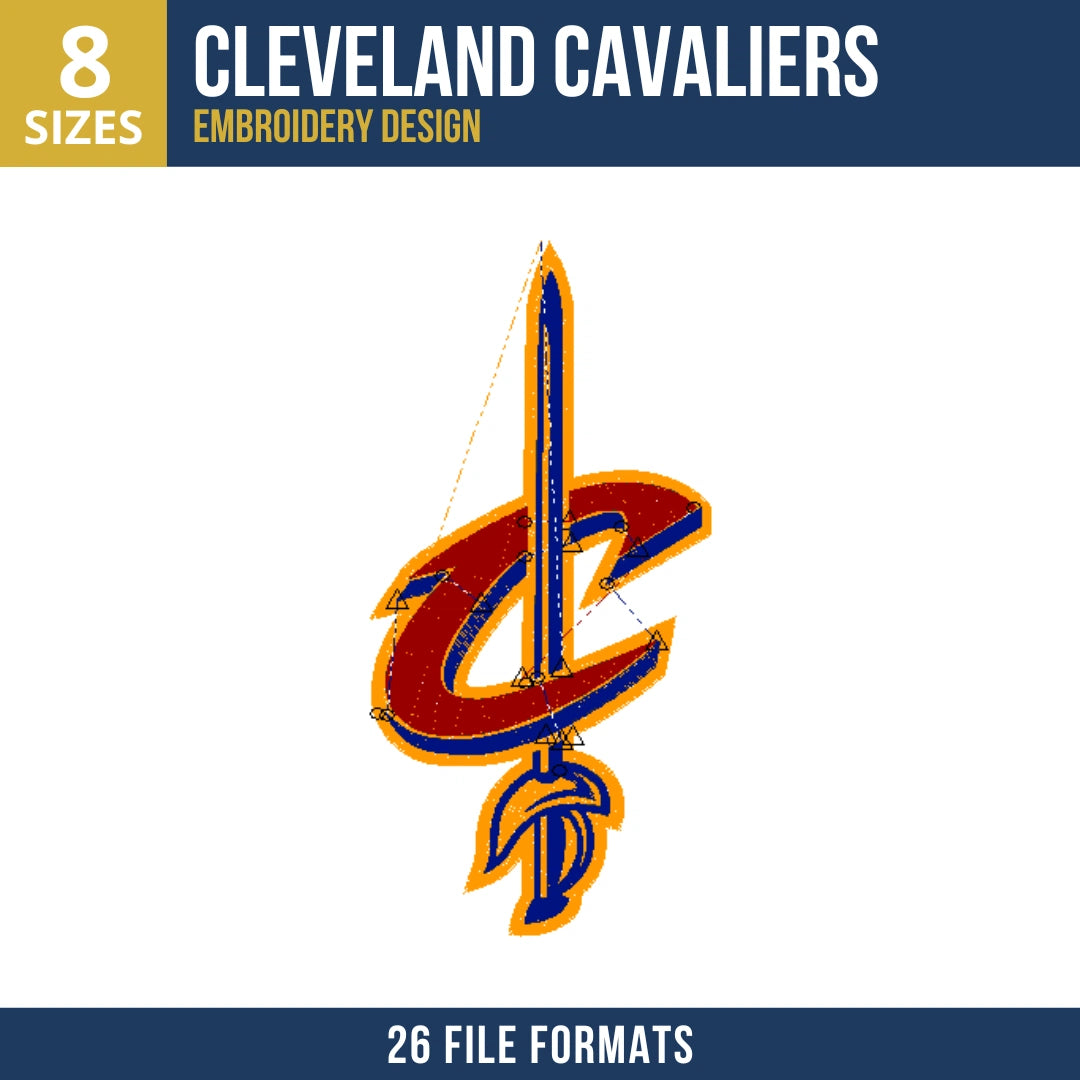 Cleveland Cavaliers Sword Saber C Logo Embroidery Design