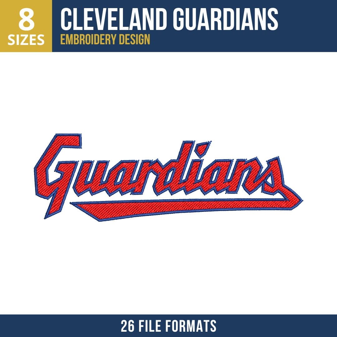Cleveland Guardians Wordmark Embroidery Design