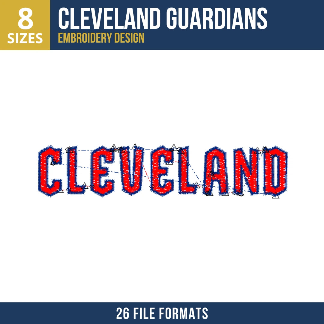 Cleveland Guardians Wordmark Embroidery Design