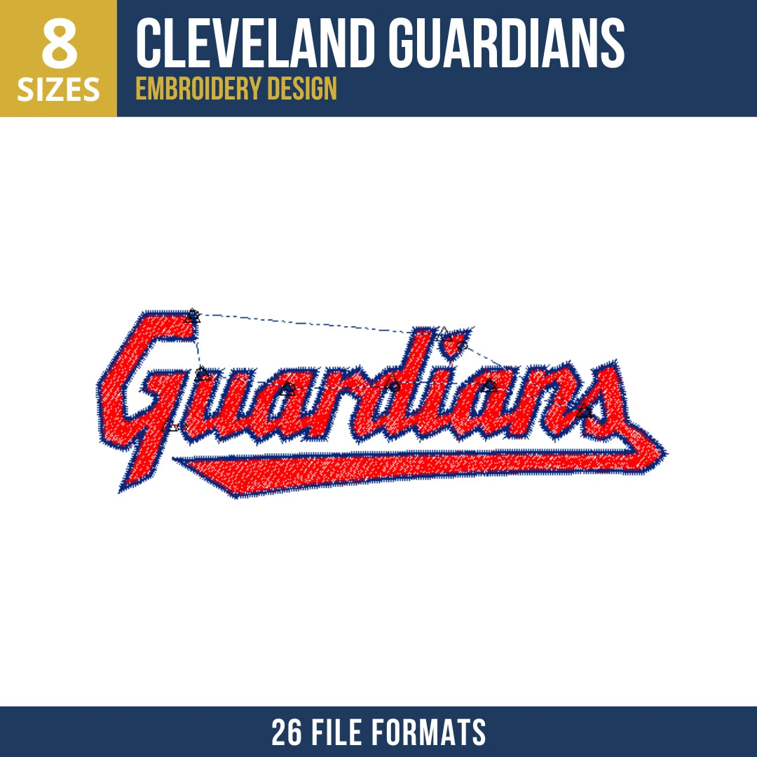 Cleveland Guardians Wordmark Embroidery Design
