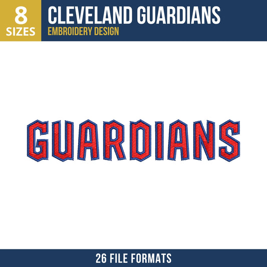 Cleveland Guardians Jersey Wordmark Embroidery Design