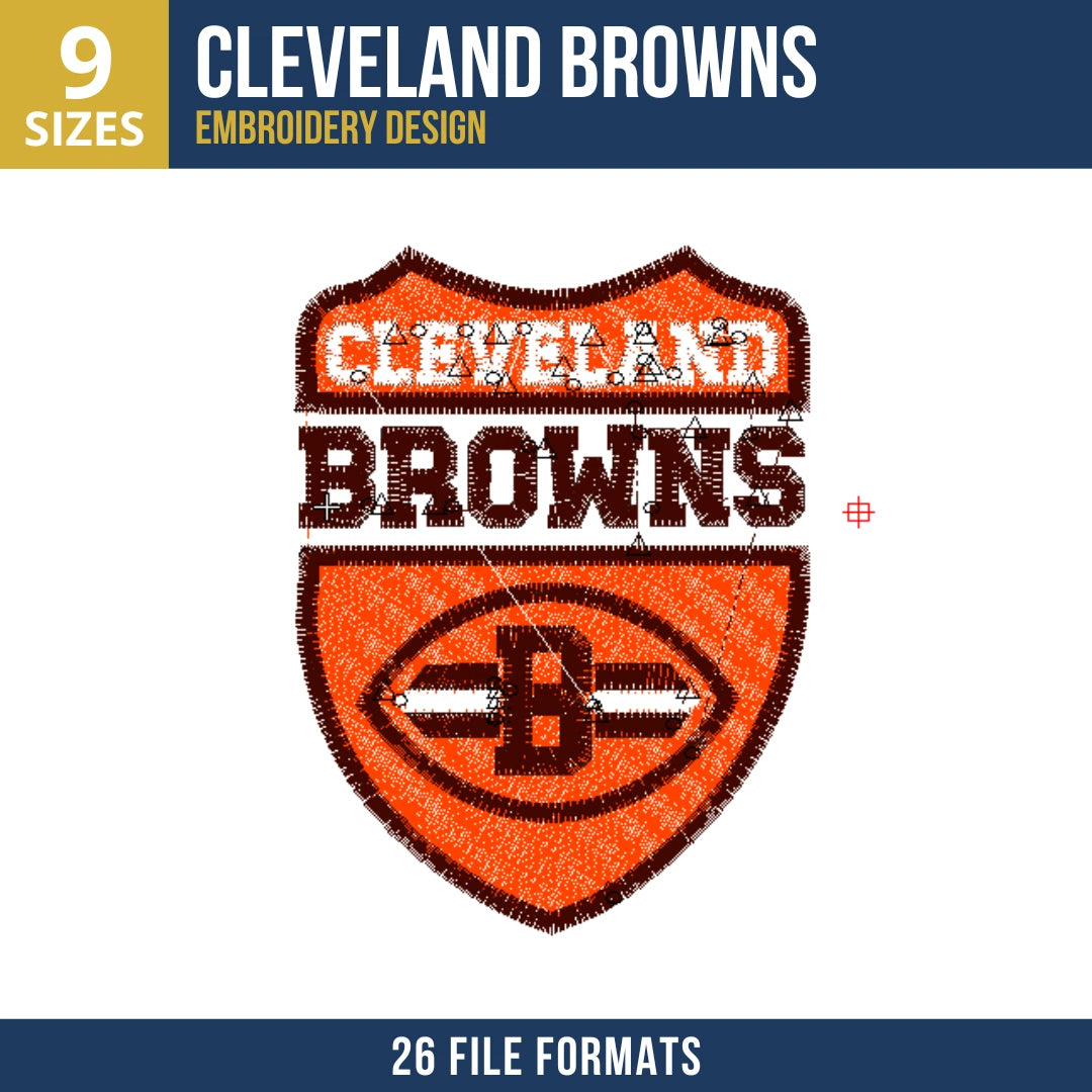 Cleveland Browns Shield Crest Embroidery Design