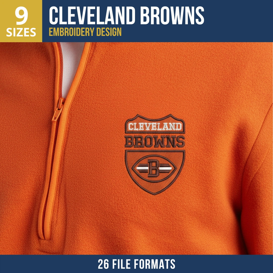 Cleveland Browns Shield Crest Embroidery Design