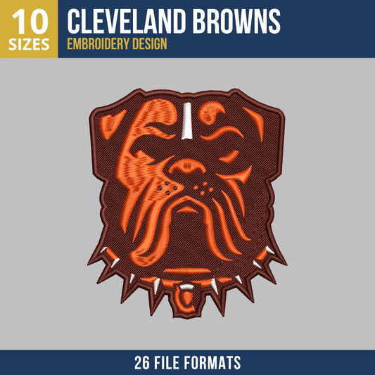 Cleveland Browns Dawg Pound Bulldog Mascot Embroidery Design