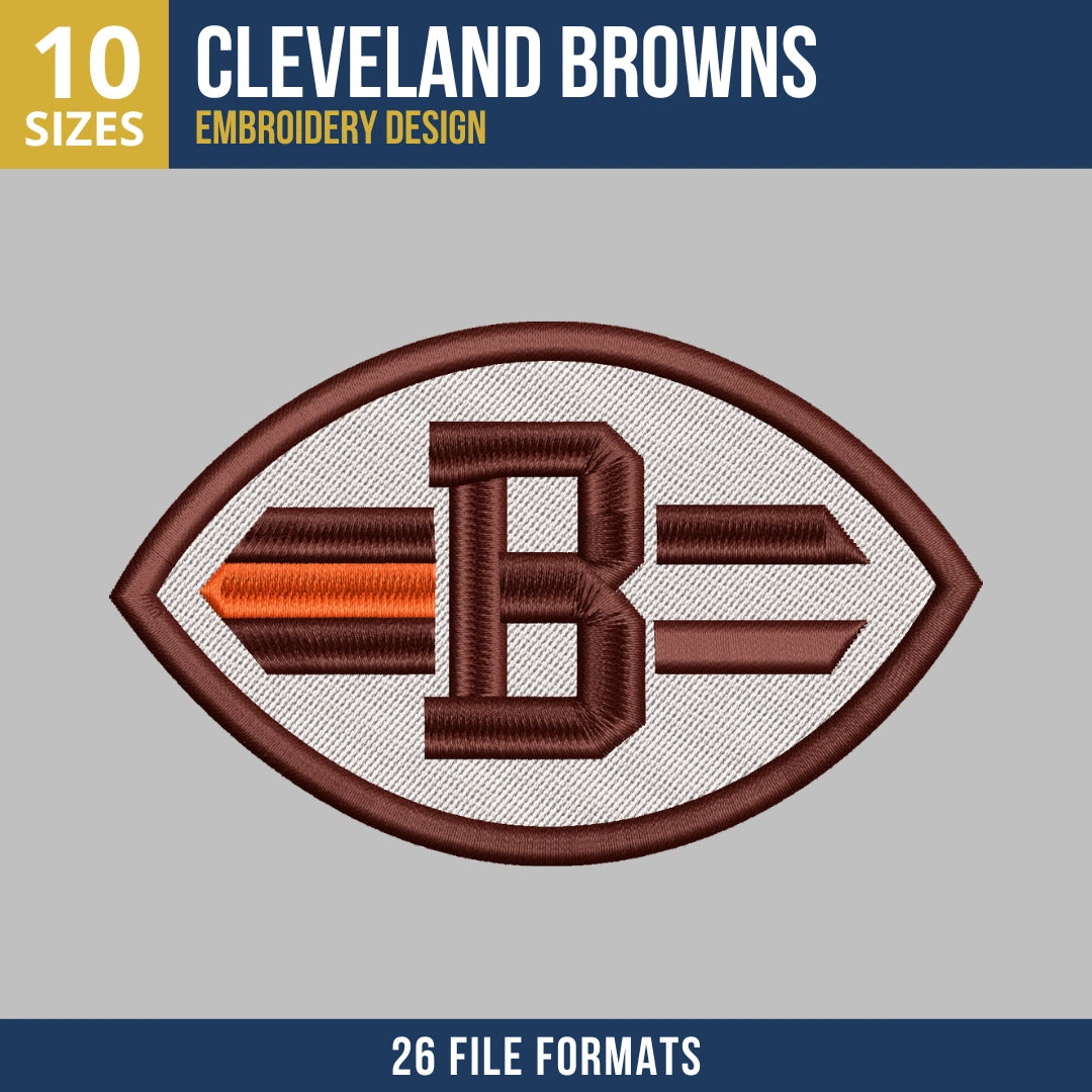 Cleveland Browns B Football Badge Embroidery Design