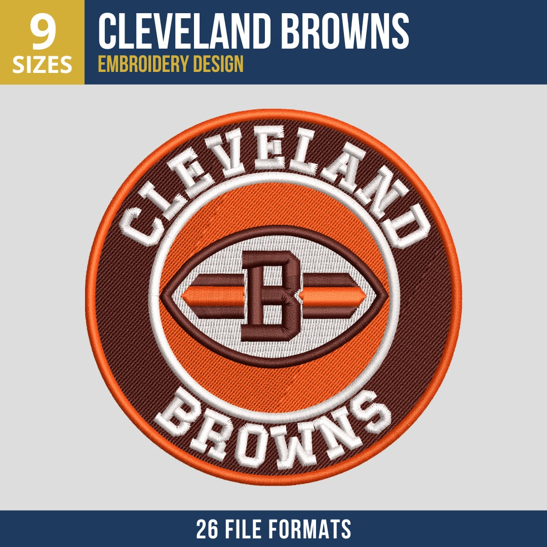 Cleveland Browns Circle Badge Embroidery Design