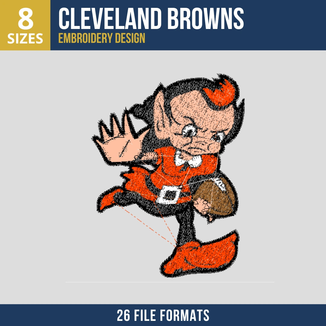 Cleveland Browns Brownie the Elf Mascot Embroidery Design