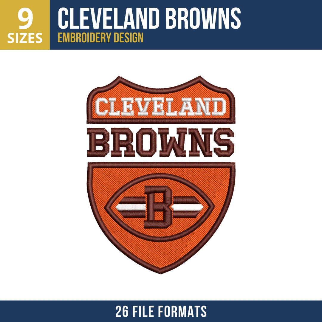 Cleveland Browns Shield Crest Embroidery Design