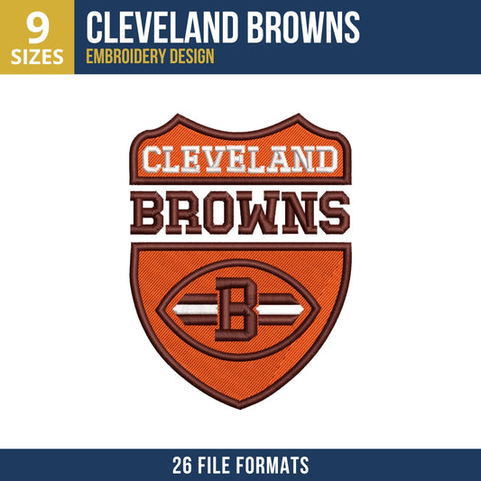 Cleveland Browns Shield Crest Embroidery Design