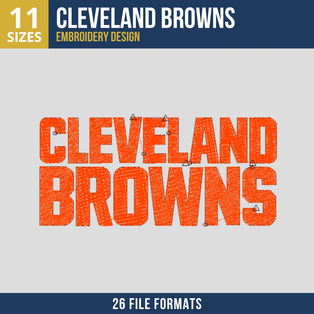 Cleveland Browns Stacked Wordmark Embroidery Design