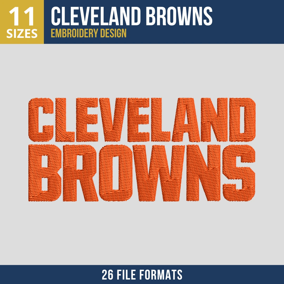 Cleveland Browns Stacked Wordmark Embroidery Design
