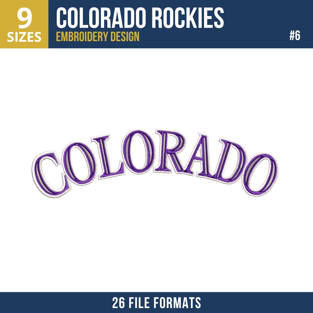 Colorado Rockies Embroidery Bundle | 7 MLB Designs