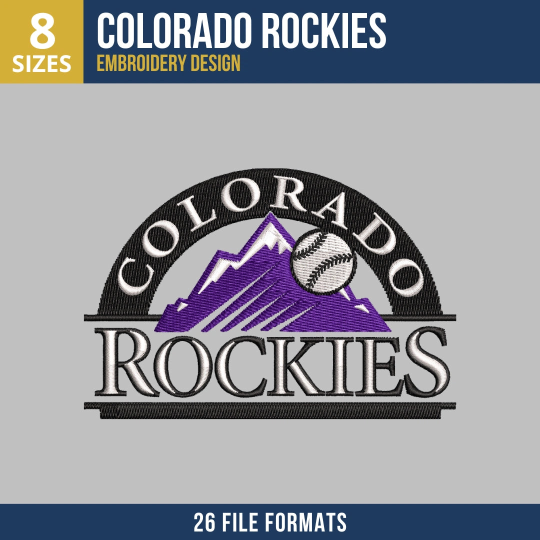 Colorado Rockies Primary Badge Embroidery Design