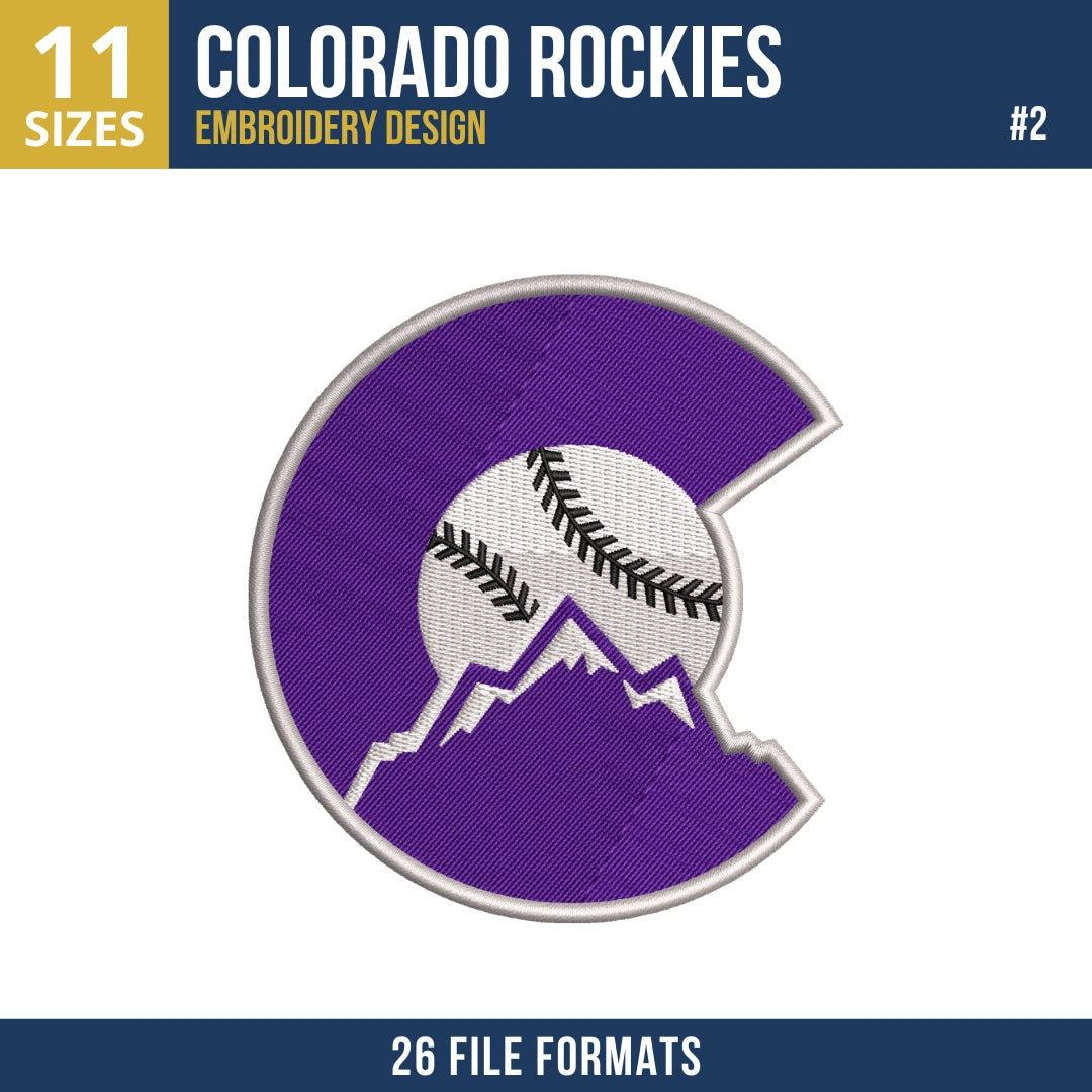 Colorado Rockies Embroidery Bundle | 7 MLB Designs