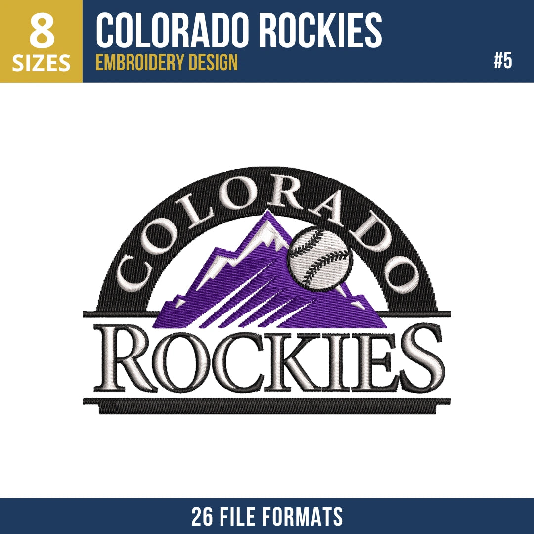 Colorado Rockies Embroidery Bundle | 7 MLB Designs