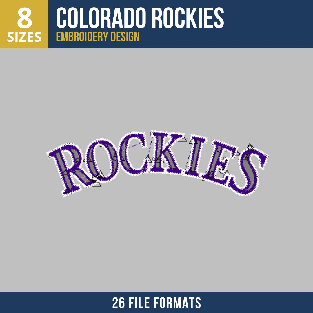 Colorado Rockies Wordmark Embroidery Design