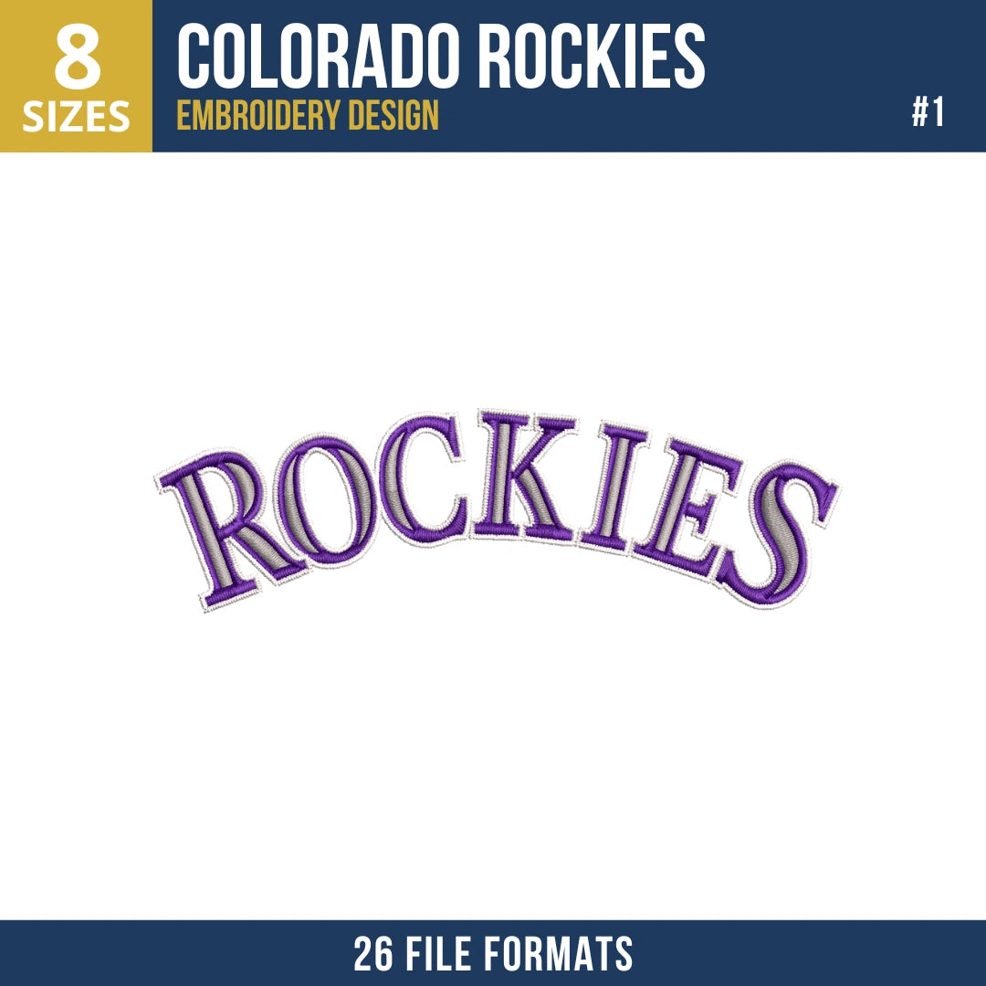 Colorado Rockies Embroidery Bundle | 7 MLB Designs