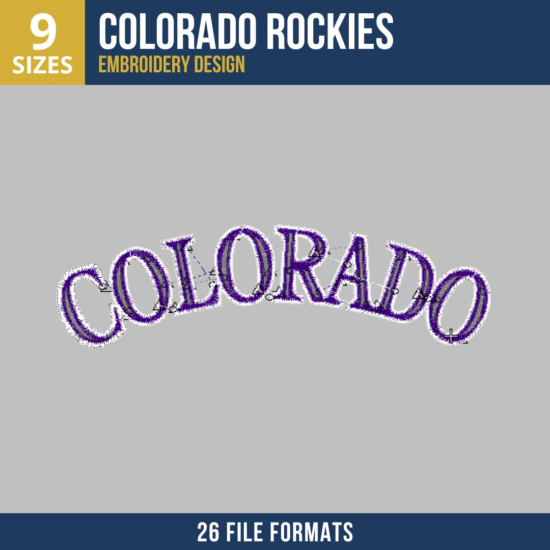 Colorado Rockies Arched Wordmark Embroidery Design 