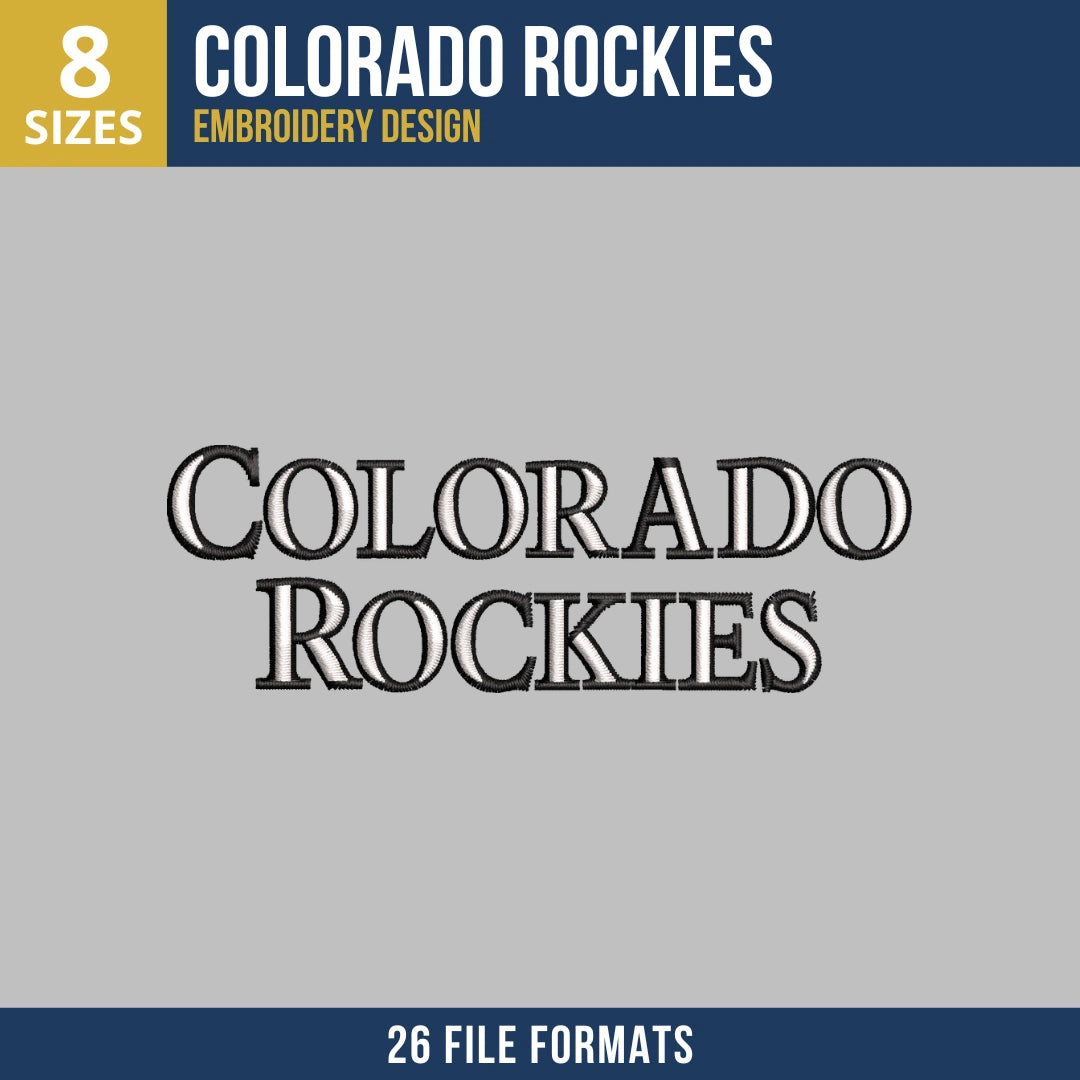 Colorado Rockies Stacked Wordmark Embroidery Design