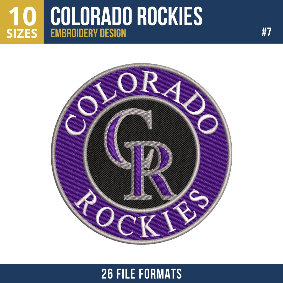 Colorado Rockies Embroidery Bundle | 7 MLB Designs