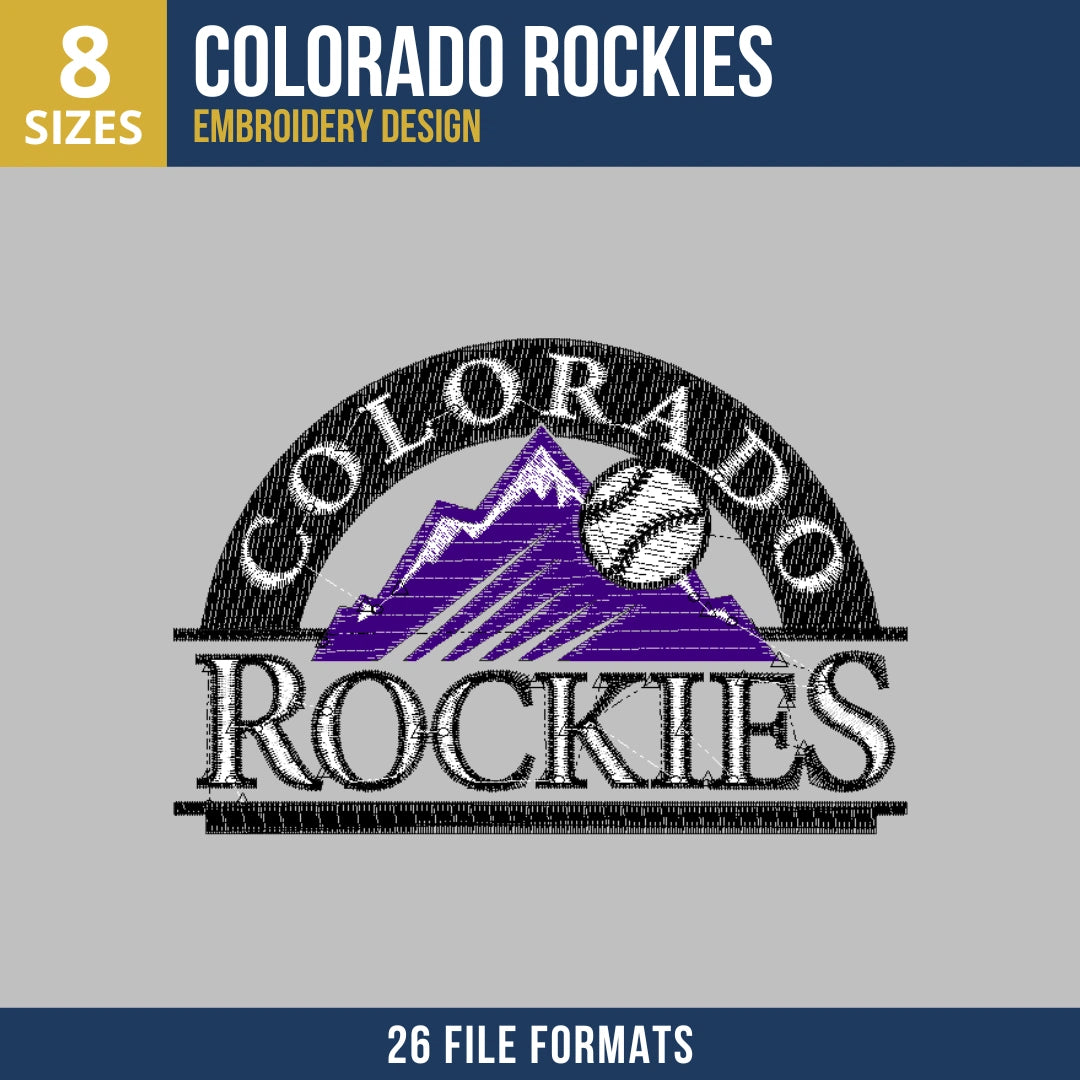 Colorado Rockies Primary Badge Embroidery Design
