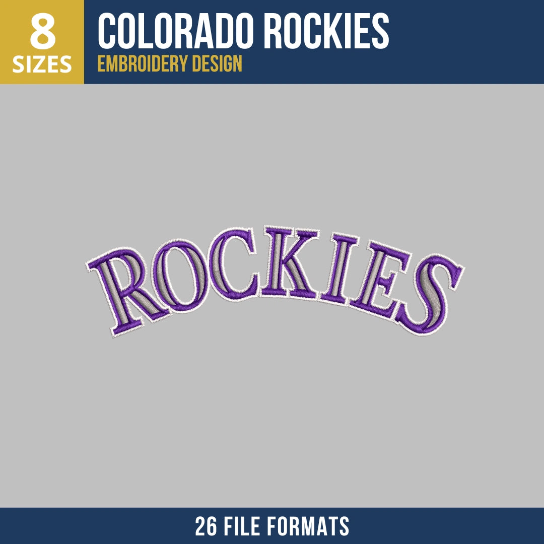 Colorado Rockies Wordmark Embroidery Design