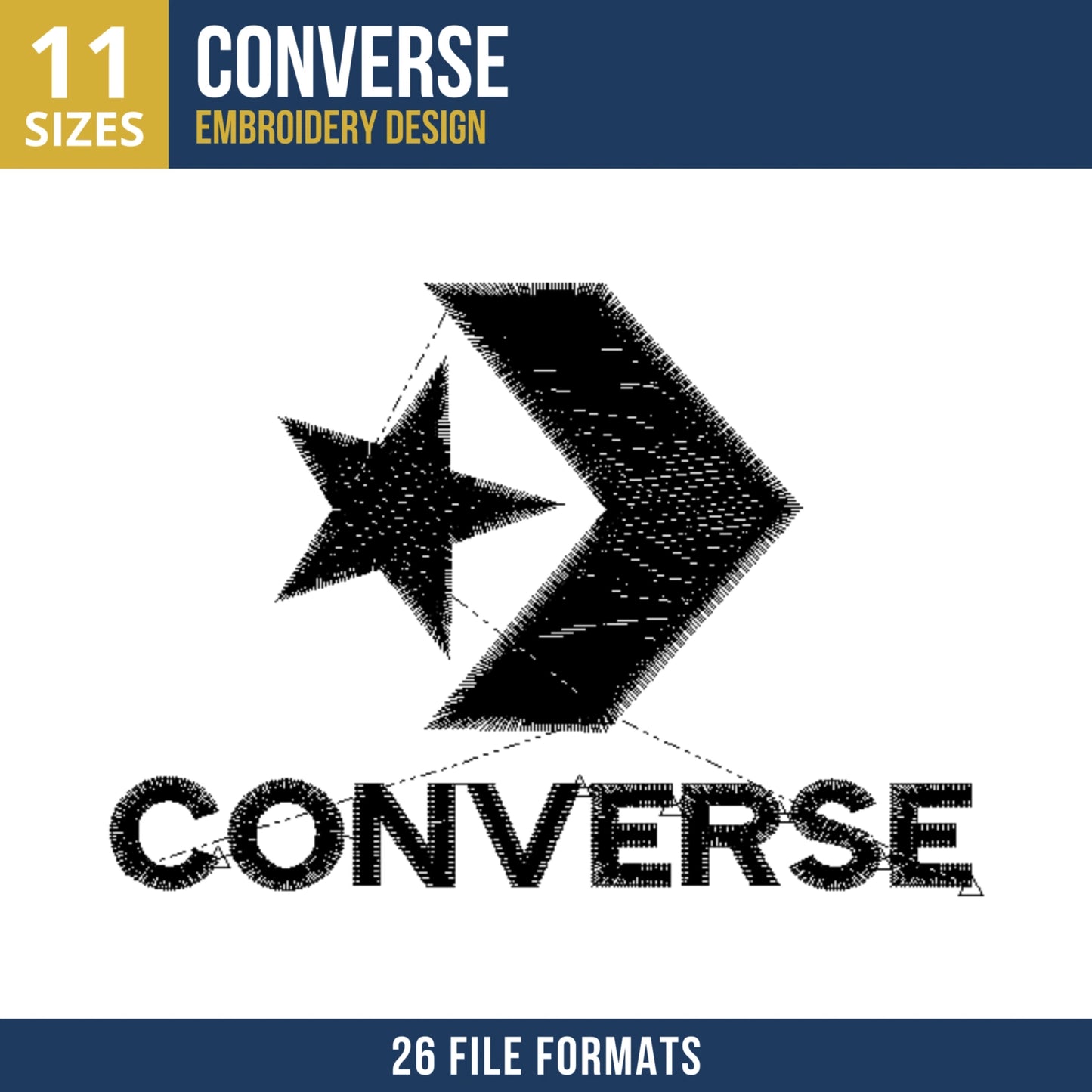Converse Star Chevron Symbol Embroidery Design