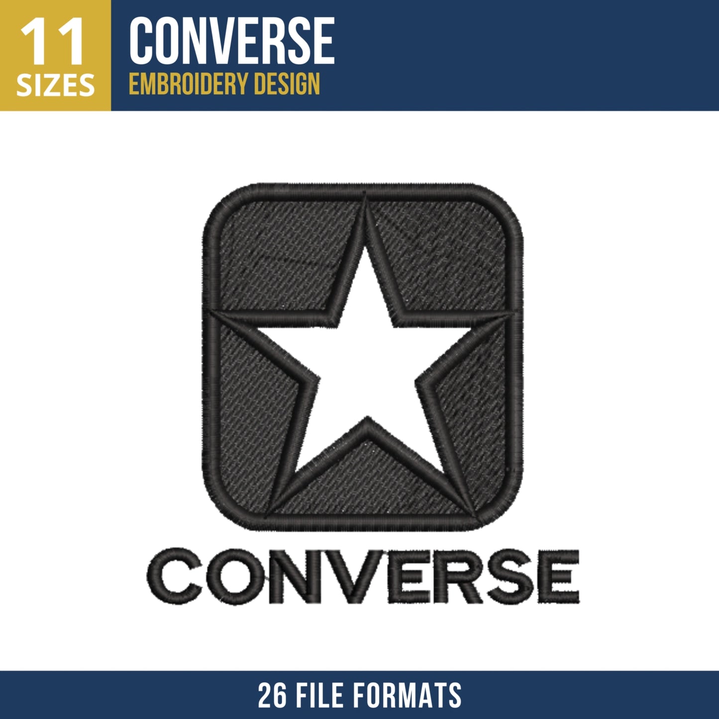 Converse Star Box Embroidery Design