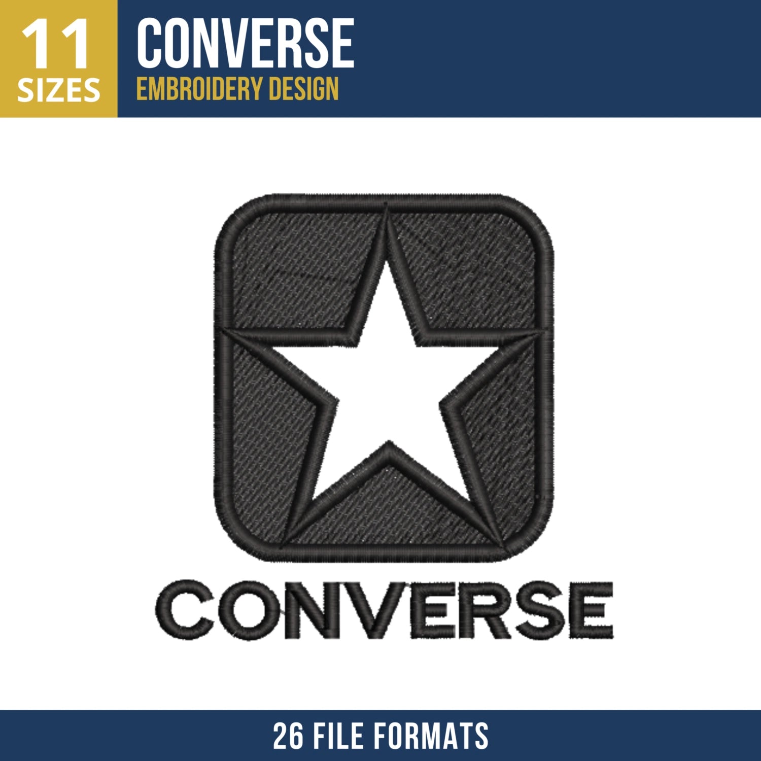 Converse Star Box Embroidery Design