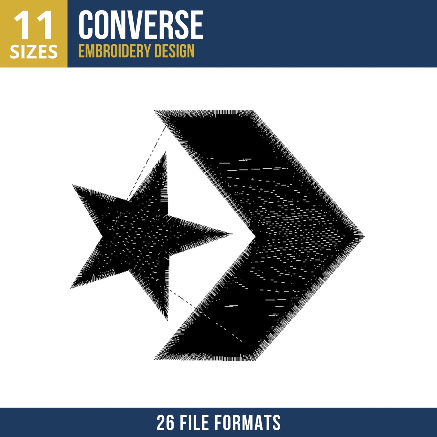 Converse Logo Machine Embroidery Design – Multi Size