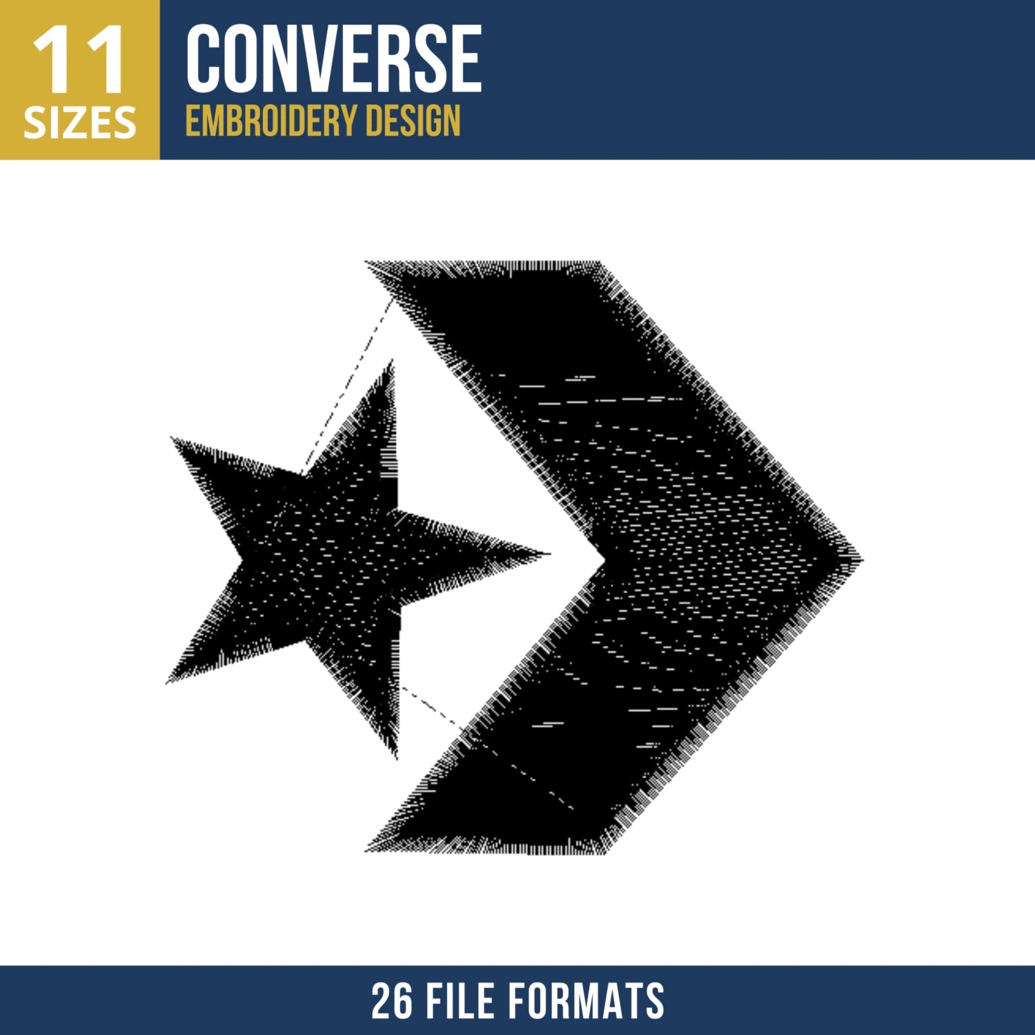 Converse Logo Machine Embroidery Design – Multi Size
