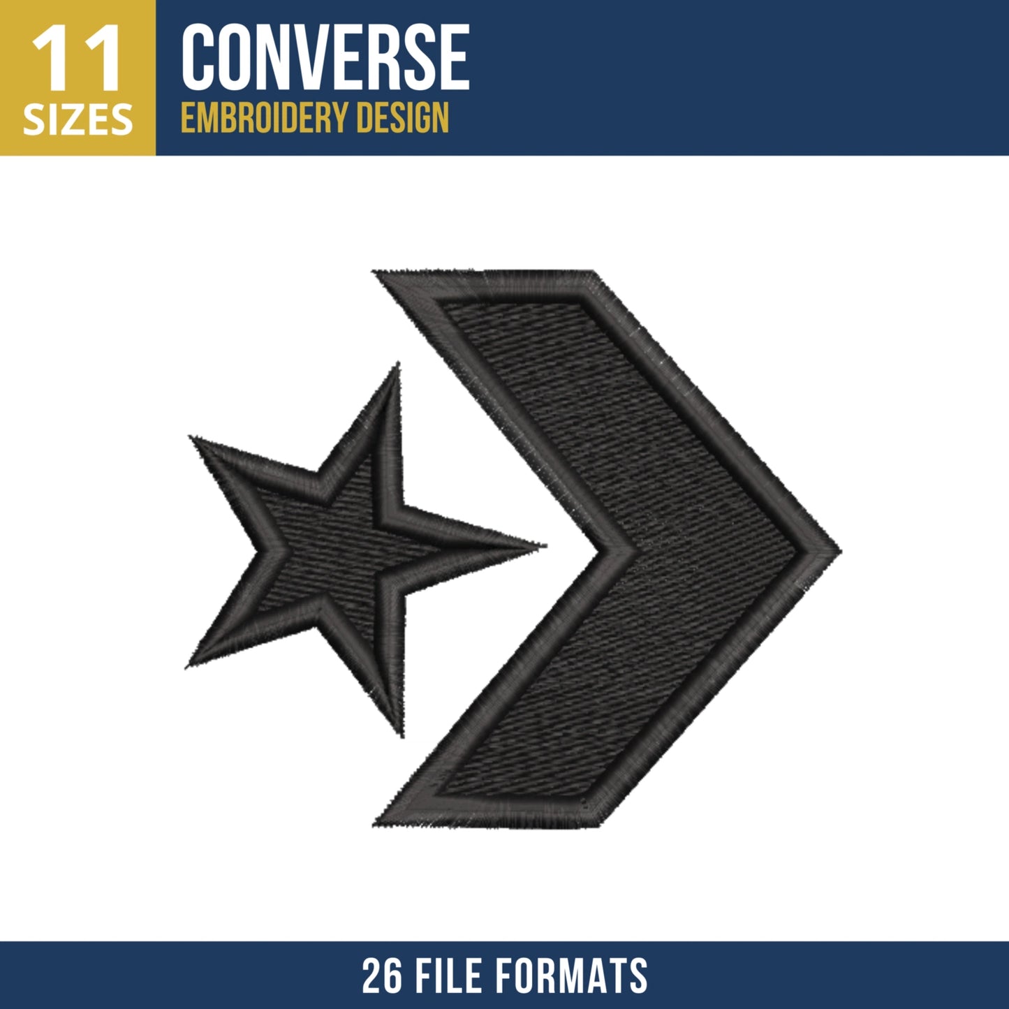 Converse Logo Machine Embroidery Design – Multi Size