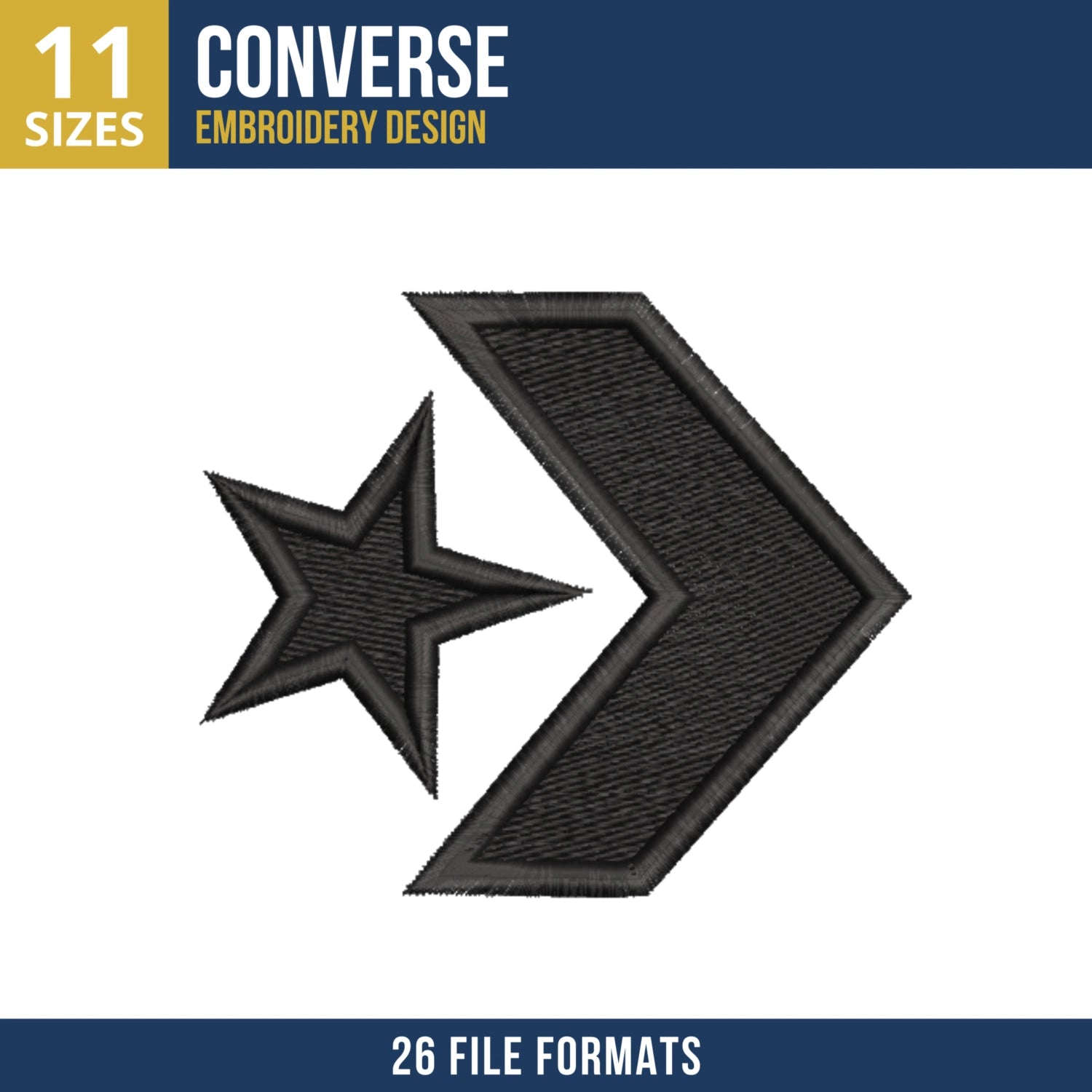 Converse Logo Machine Embroidery Design – Multi Size